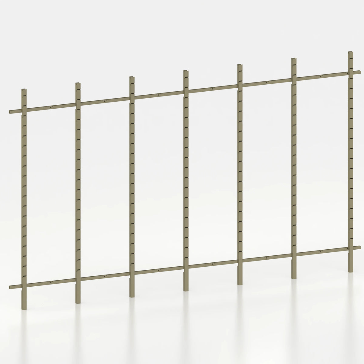 Kit d'agencement linéaire 390 cm avec montants Poto pour boutique — coloris kaki