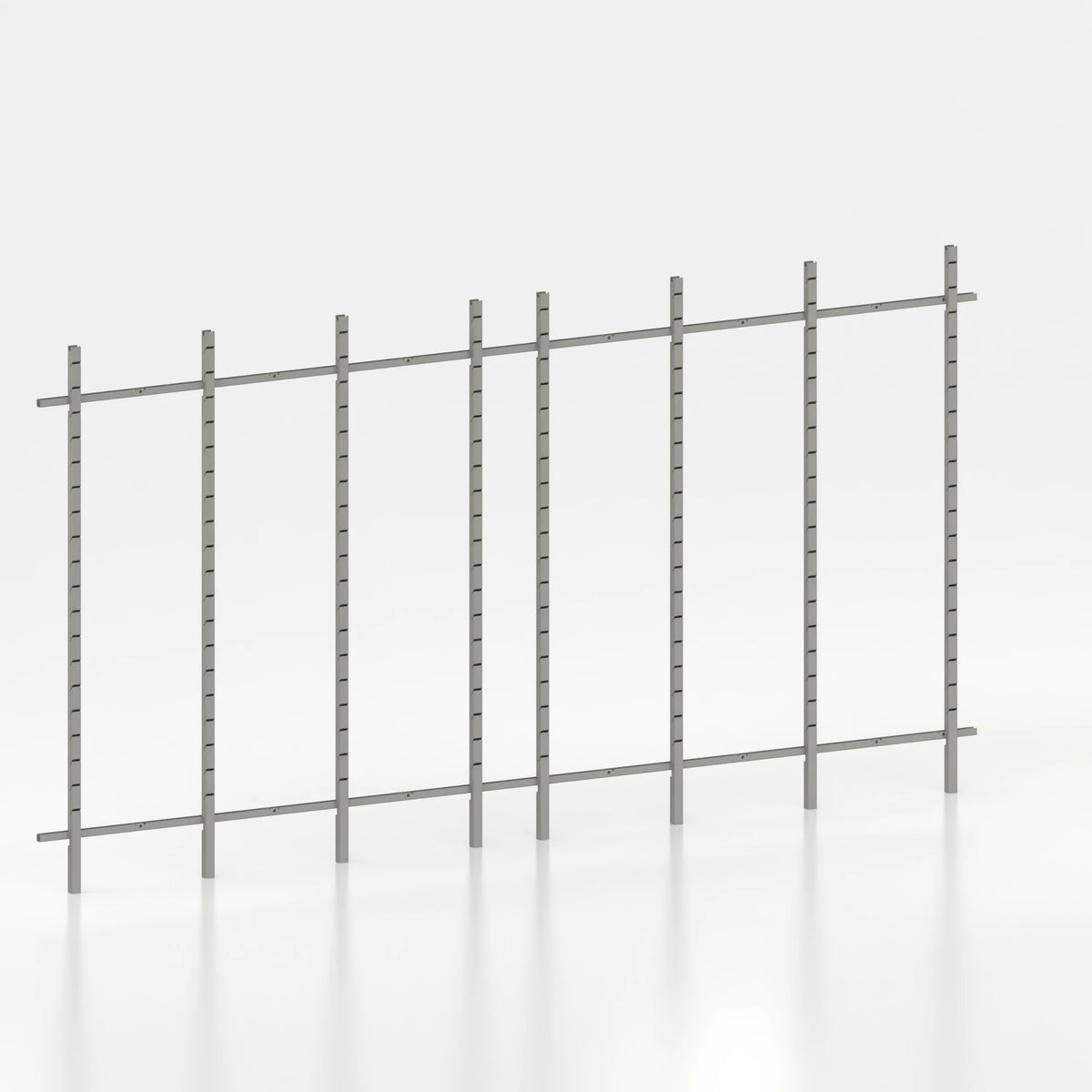 Kit d'agencement linéaire 420 cm avec montants Poto pour boutique — coloris gris