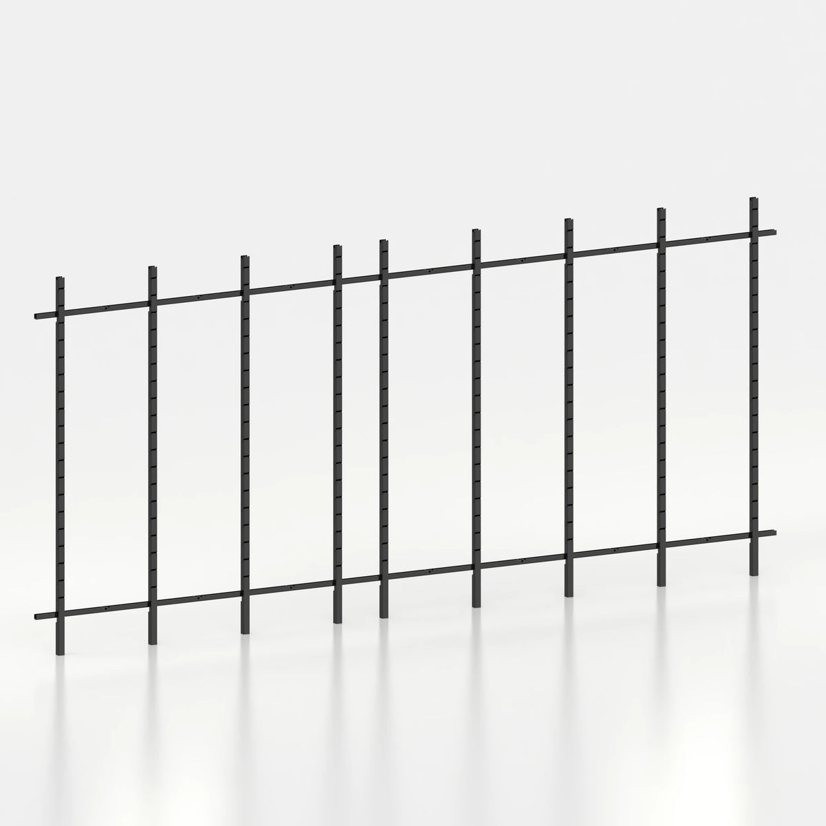 Kit d'agencement linéaire 480 cm avec montants Poto pour boutique — coloris noir