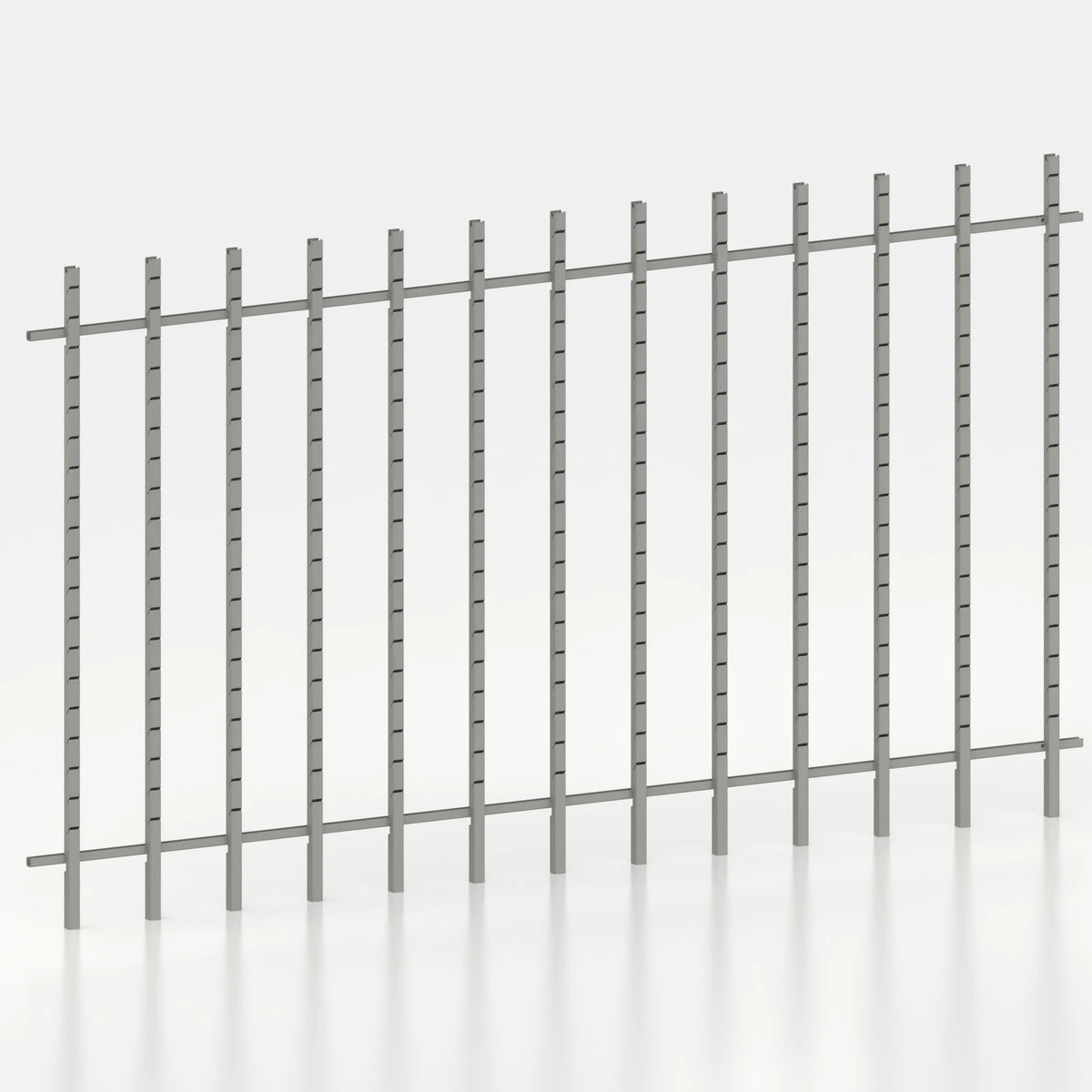 Kit d'agencement mural 390 cm avec montants Poto pour magasin — coloris gris