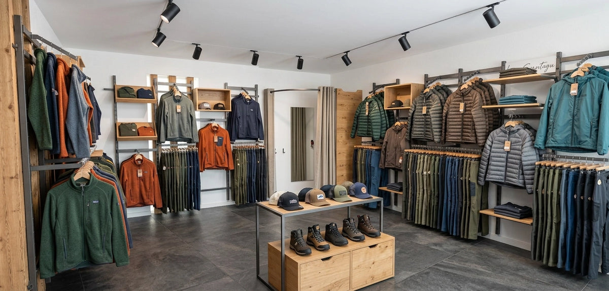 équipement magasin espace textile, accessoires  et cabine d'essayage