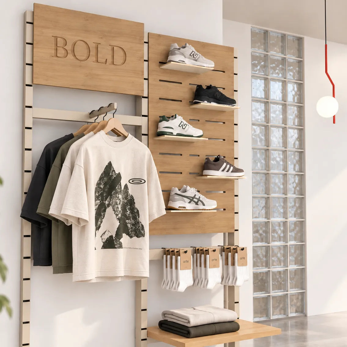 Panneau bois Slatwall - Demi hauteur