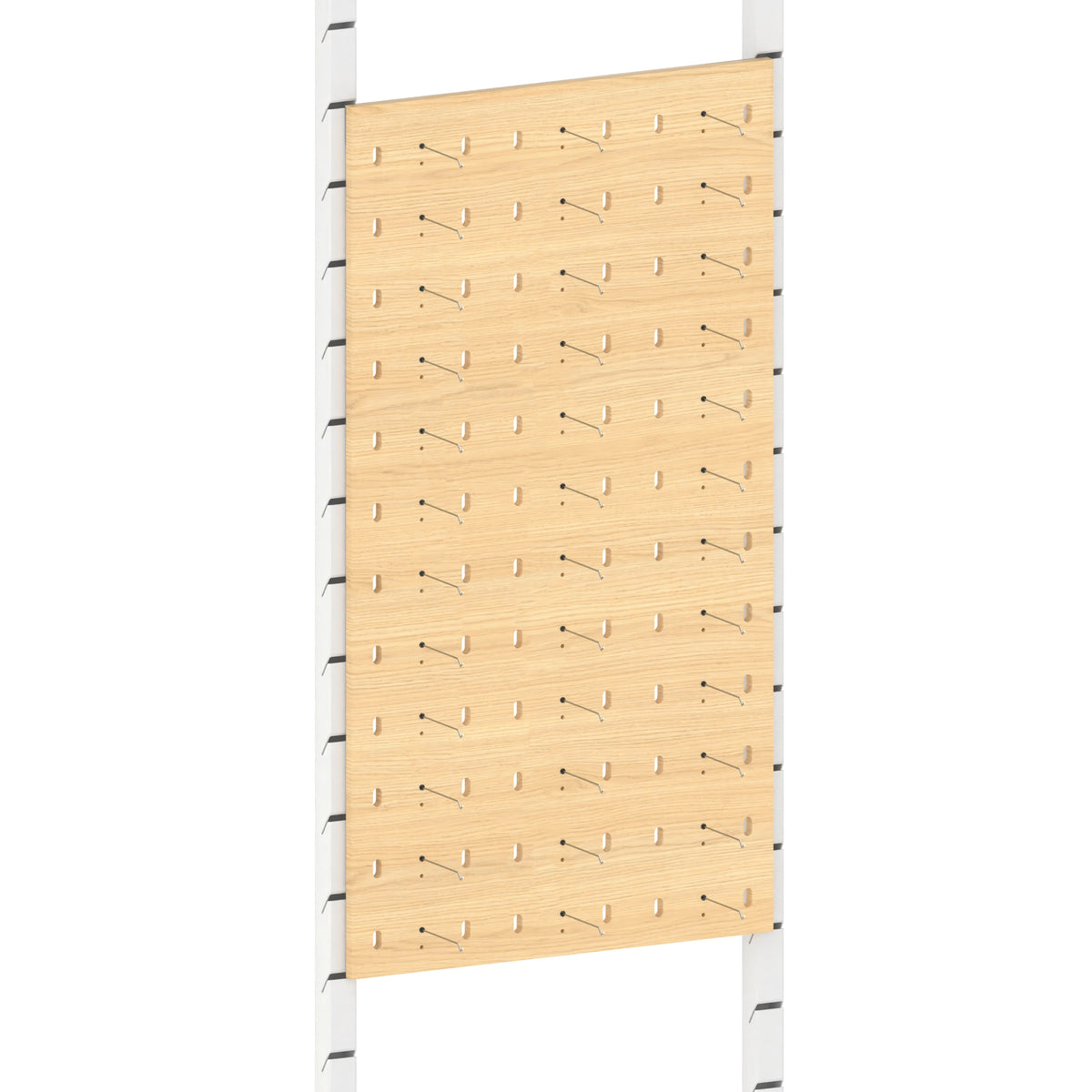Panneau présentoir pour lunettes avec système d'accroche double sur poteaux.