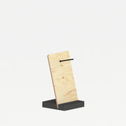 Socle de PLV de comptoir équipé d'un picot central pour maintenir un visuel.