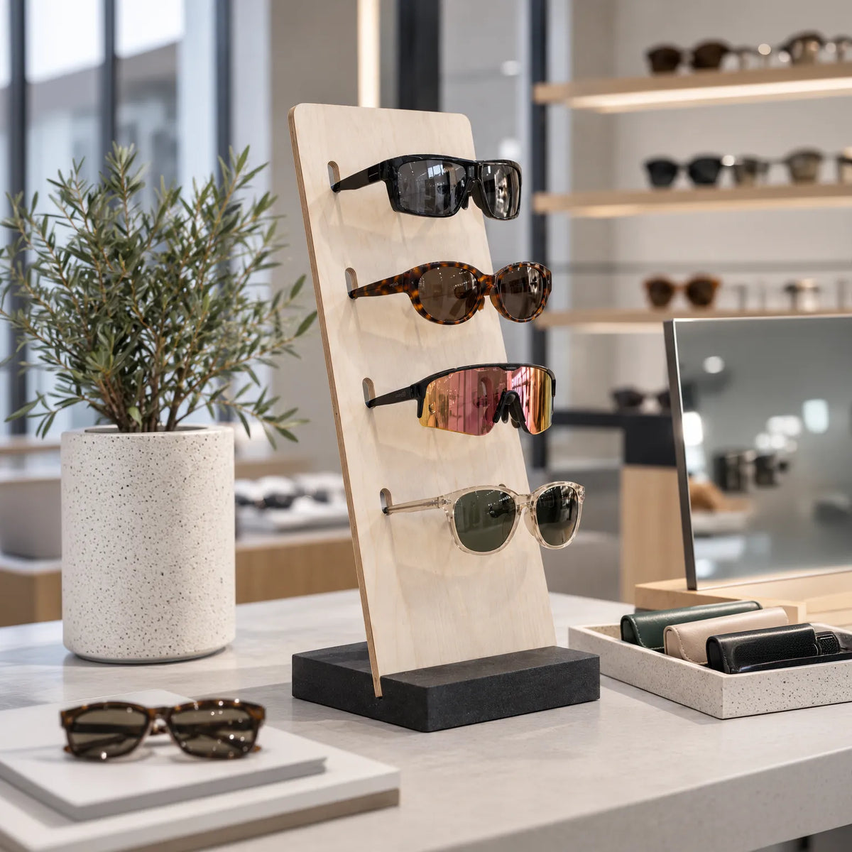 Présentoir à lunettes de table sur socle