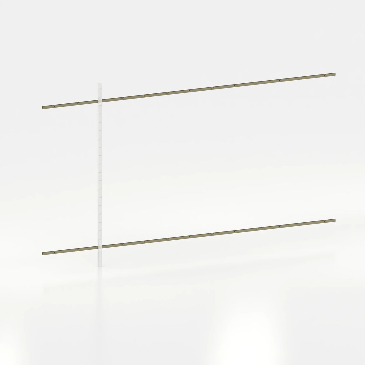 Rail mural d'agencement avec lisses de 390 cm showroom — coloris kaki
